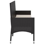 Banco de jardín VidaXL 3 plazas con cojines negro/crema 85x140x51 cm detalle 3