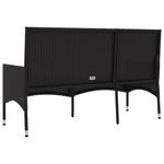 Banco de jardín VidaXL 3 plazas con cojines negro/crema 85x140x51 cm detalle 4