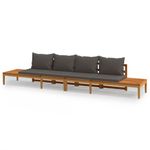 Pack de 2 bancos de jardín VidaXL 4 personas con cojines gris oscuro fondo blanco