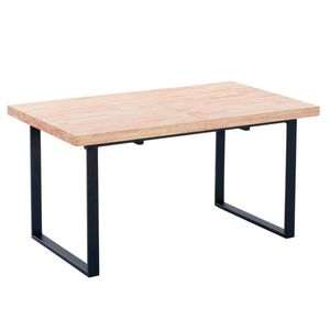 Mesa de comedor extensible Natural 76x140-180x80 cm