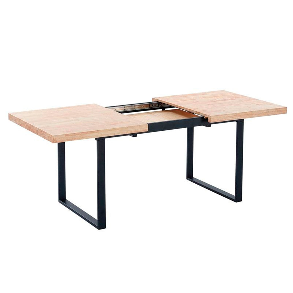 Mesa de comedor extensible Natural roble Nordish/negro 140-180x80x76 cm detalle extensión