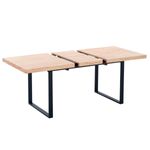 Mesa de comedor extensible Natural roble Nordish/negro 140-180x80x76 cm detalle extensión 2