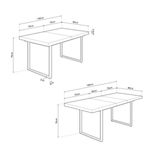 Mesa de comedor extensible Natural roble Nordish/negro 140-180x80x76 cm medidas