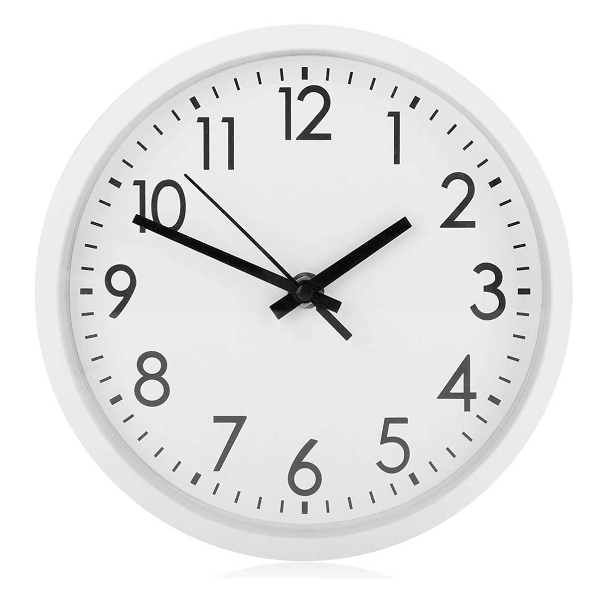Reloj de pared forma redonda estilo minimalista blanco Ø30 cm
