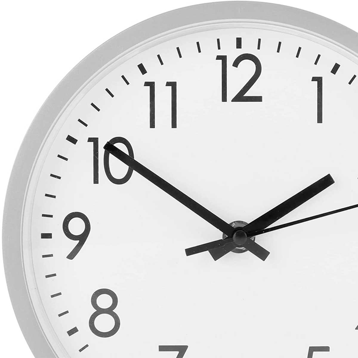 Reloj de pared forma redonda estilo minimalista gris Ø30 cm detalle 2