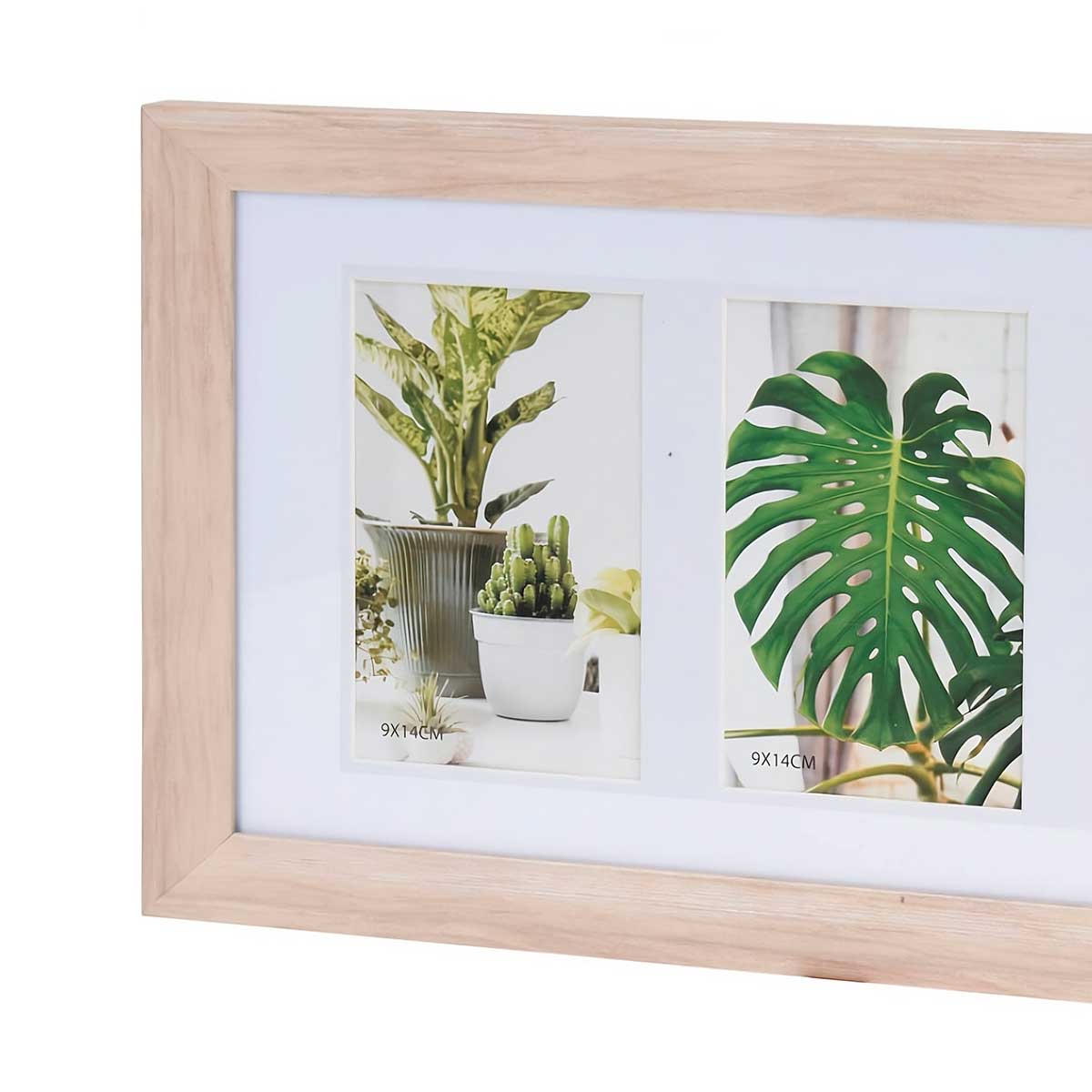 Portafotos rectangular 3 fotos 9x14 cm natural/blanco detalle