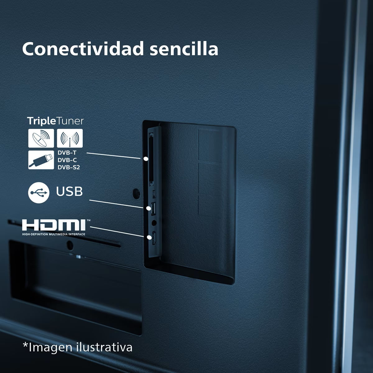 Televisor Smart TV Philips 55PUS7608 55'' 4K UHD WiFi Pixel Precise Ultra HD E negro detalle 4