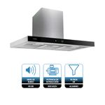 Campana extractora Infiniton CMPT-CLR92S 800m3/h 250W panel táctil y mando a distancia inox detalle características