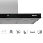 Campana extractora Infiniton CMPT-CLR92S 800m3/h 250W panel táctil y mando a distancia inox detalle características 2