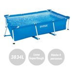 Piscina desmontable Regular Frame 28272 Intex 3834L forma rectangular 75x300x200 cm características