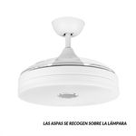 Ventilador de techo Orbegozo CPB 123105 35W luz LED Bluetooth blanco Ø105 cm aspas recogidas