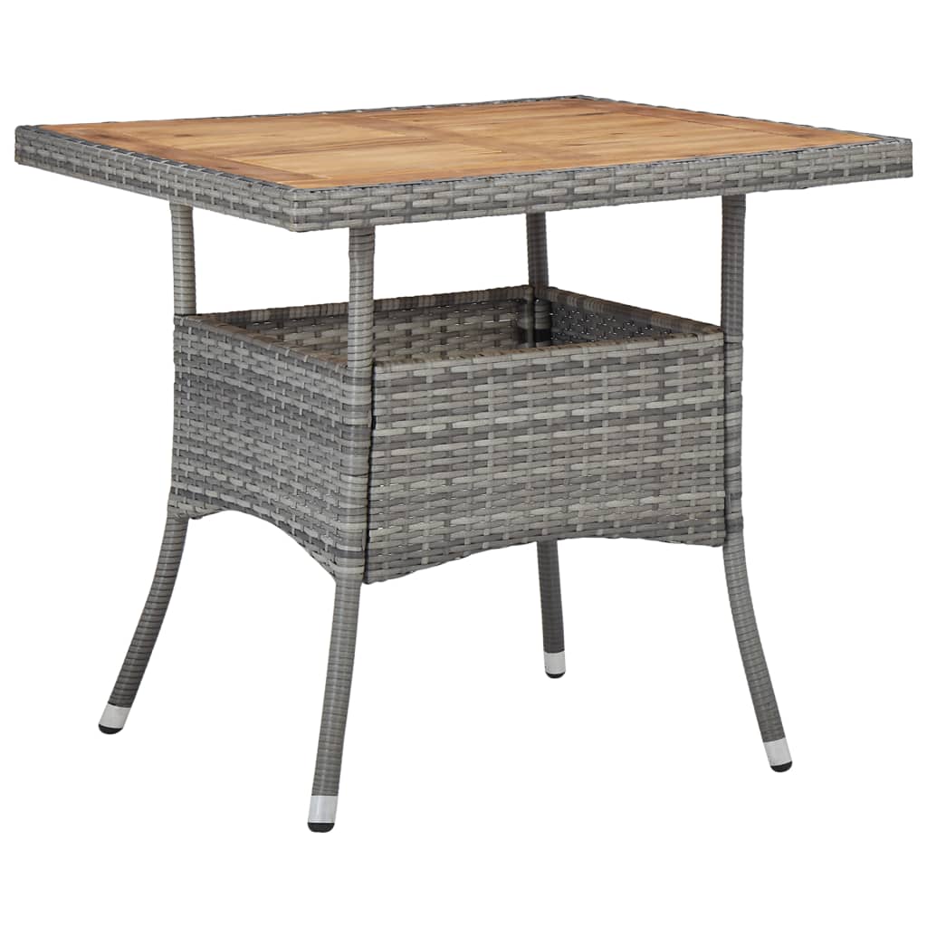 Conjunto de jardín 1 mesa+ 2 sillones con cojines gris/madera detalle 1