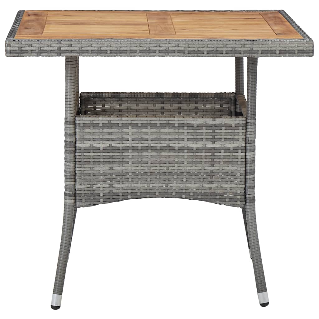 Conjunto de jardín 1 mesa+ 2 sillones con cojines gris/madera detalle 2