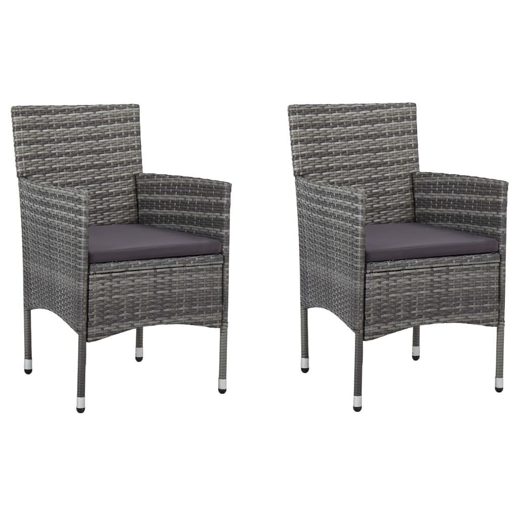 Conjunto de jardín 1 mesa+ 2 sillones con cojines gris/madera detalle 5