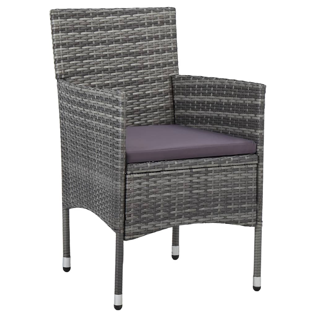 Conjunto de jardín 1 mesa+ 2 sillones con cojines gris/madera detalle 6