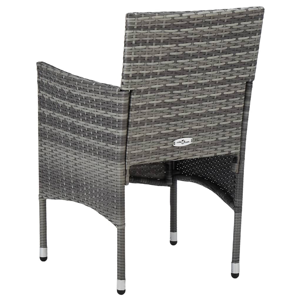 Conjunto de jardín 1 mesa+ 2 sillones con cojines gris/madera detalle 8