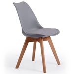 Pack de 4 sillas de comedor Bistro estilo nórdico gris fondo blanco