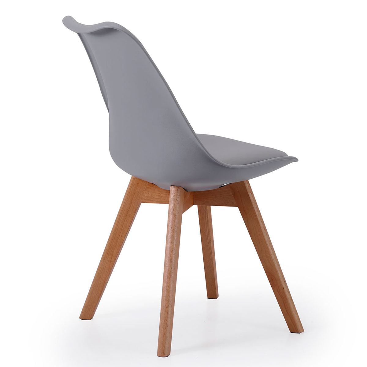Pack de 4 sillas de comedor Bistro estilo nórdico gris vista trasera