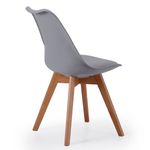 Pack de 4 sillas de comedor Bistro estilo nórdico gris vista trasera