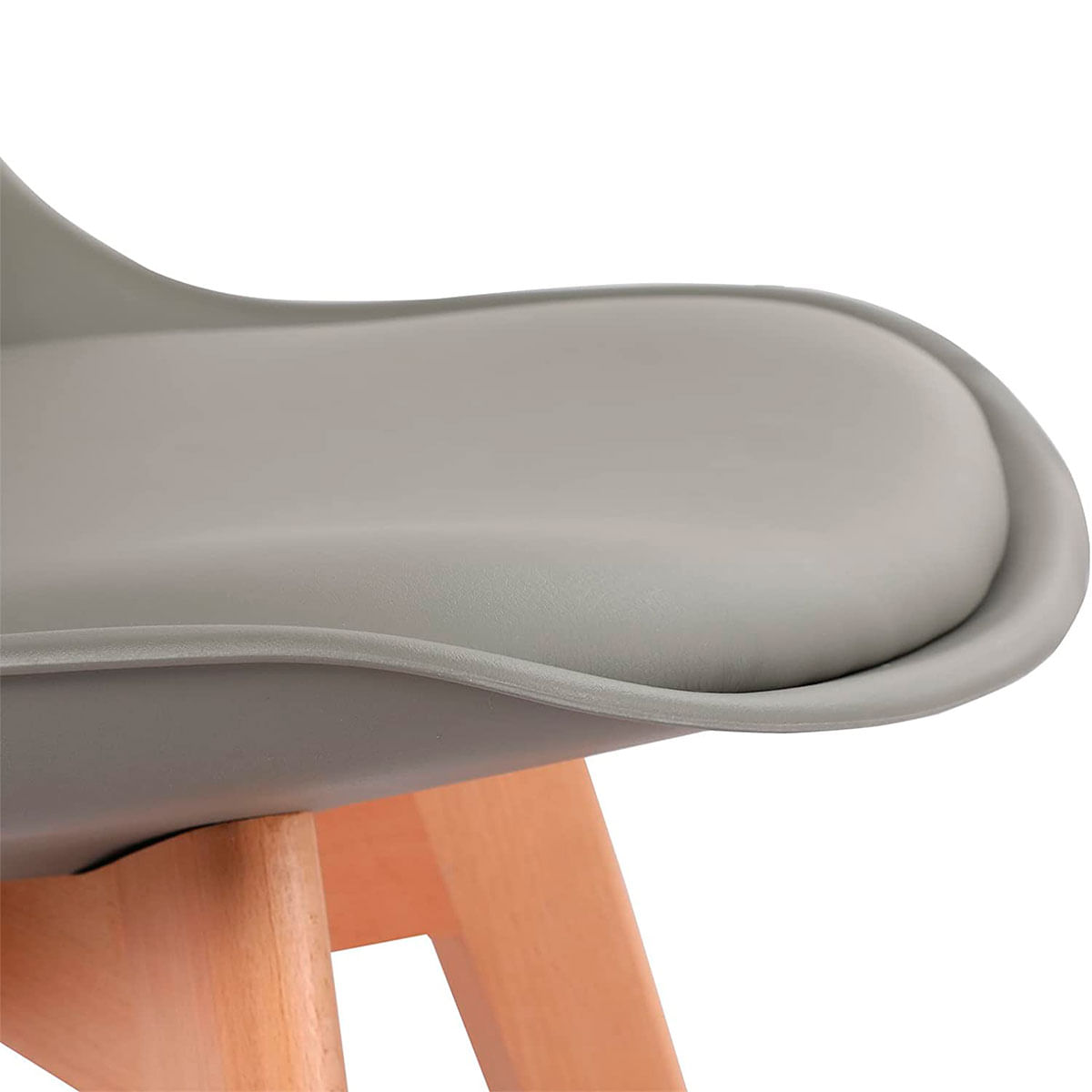 Pack de 4 sillas de comedor Bistro estilo nórdico gris detalle asiento