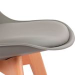 Pack de 4 sillas de comedor Bistro estilo nórdico gris detalle asiento