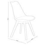 Pack de 4 sillas de comedor Bistro estilo nórdico gris medidas