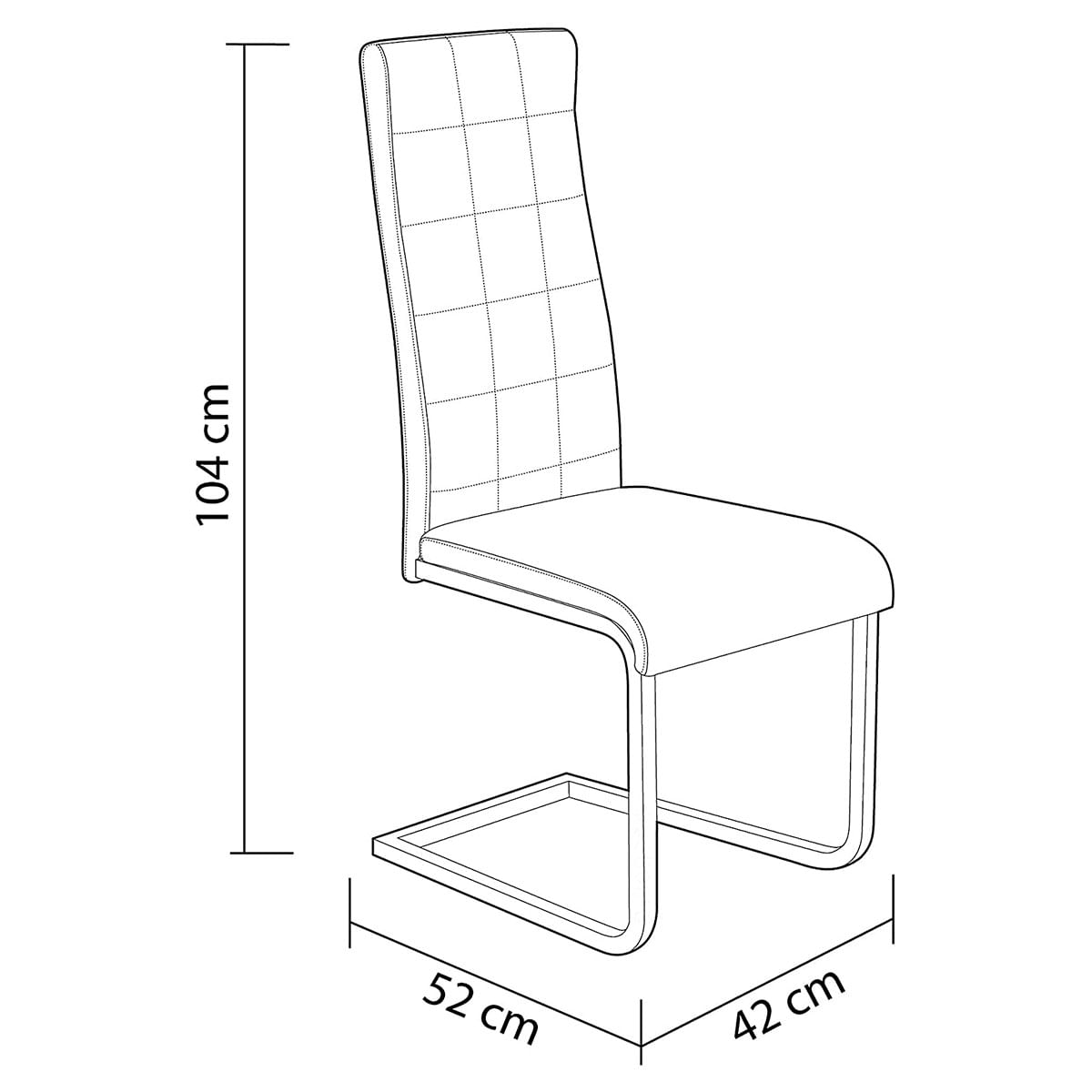 Pack de 2 sillas de comedor Comet diseño flotante blanco medidas