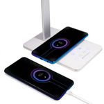 Flexo inalámbrico Phoenix 4 modos 10 niveles cargador inalámbrico blanco detalle cargador