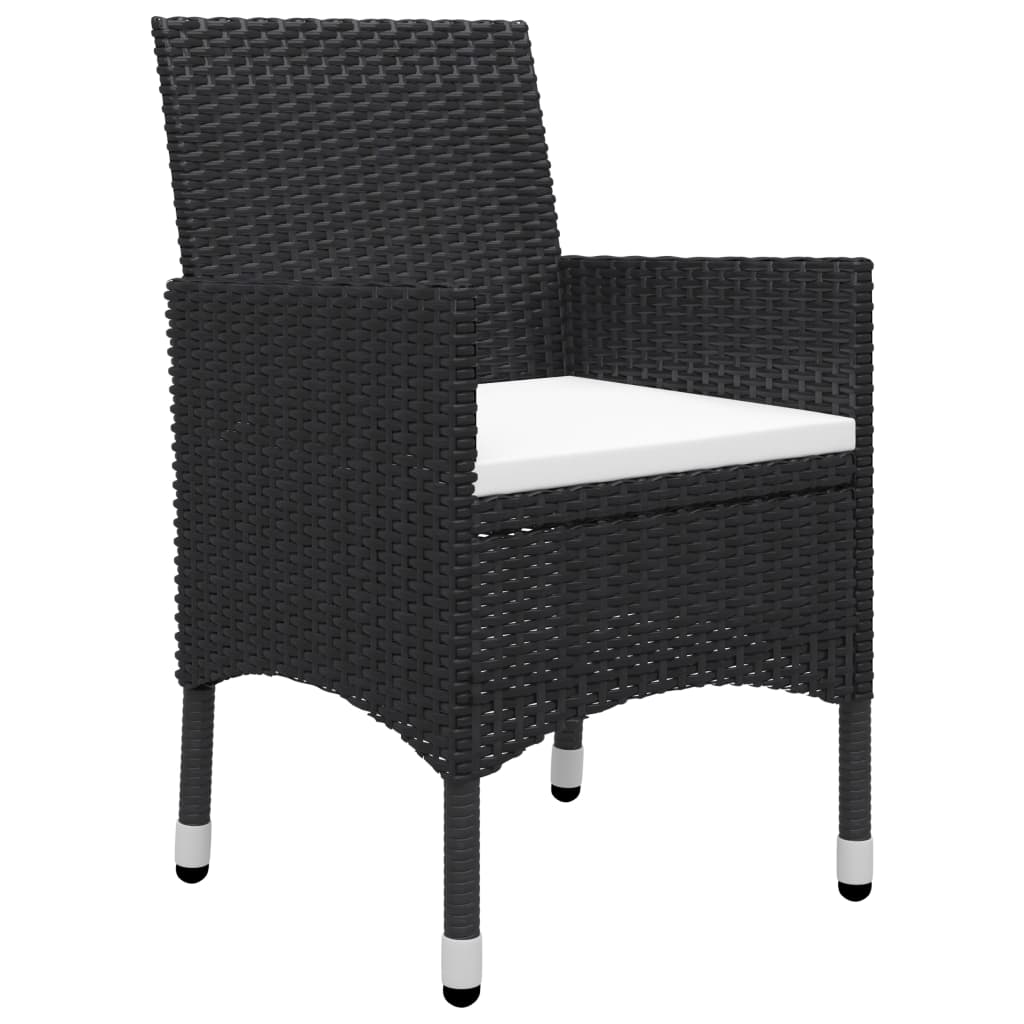 Conjunto de jardín 1 mesa+6 sillones con cojines negro detalle sillones 2