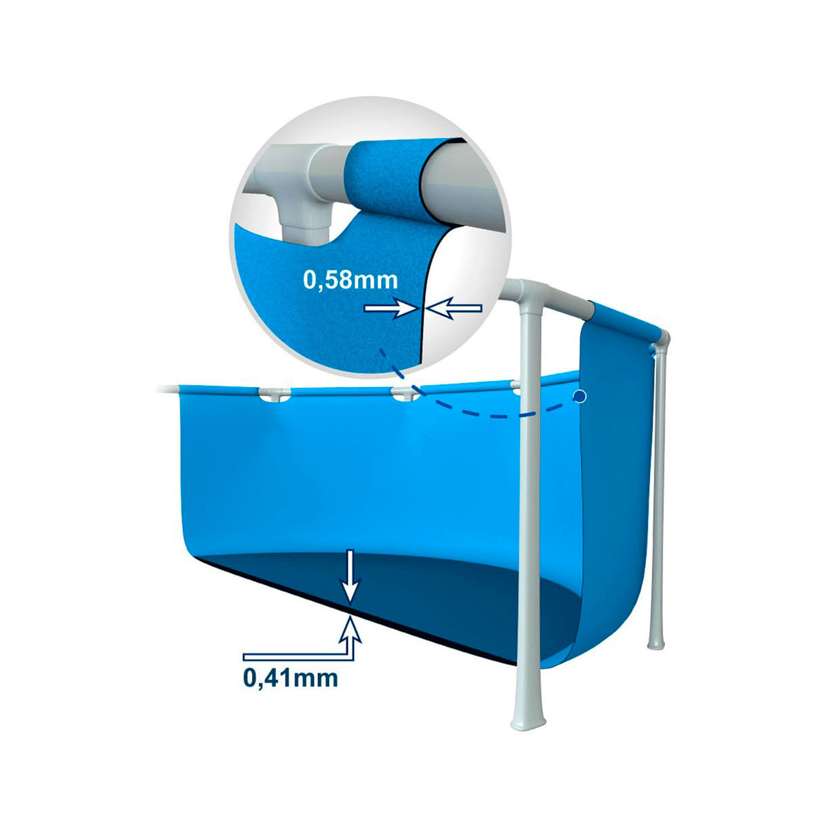 Piscina desmontable Metal Frame Intex 16805L con accesorios azul Ø457x122 cm detalle lona