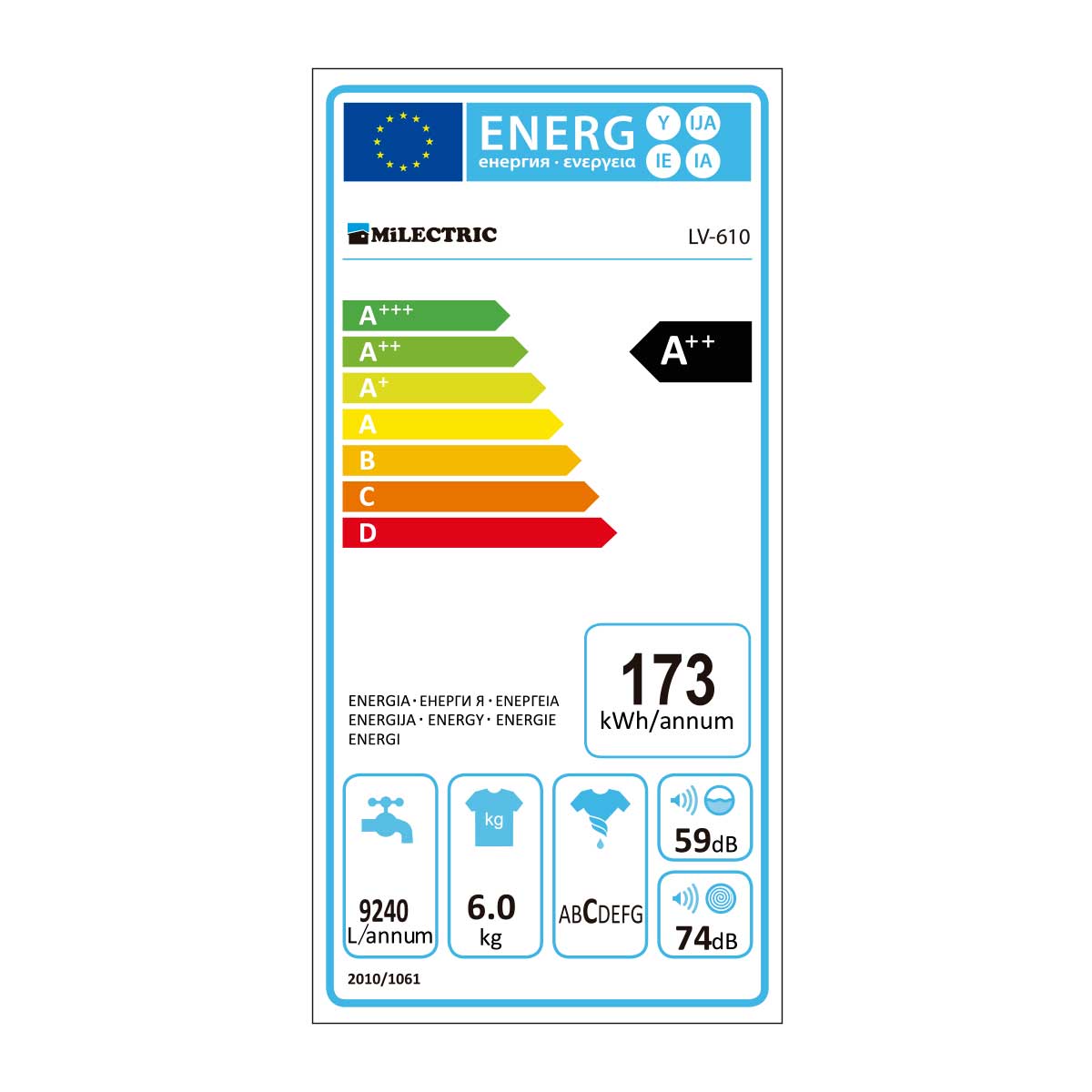 certificado-energetico-LAVADORA-6KG-MILECTRIC-LV-610