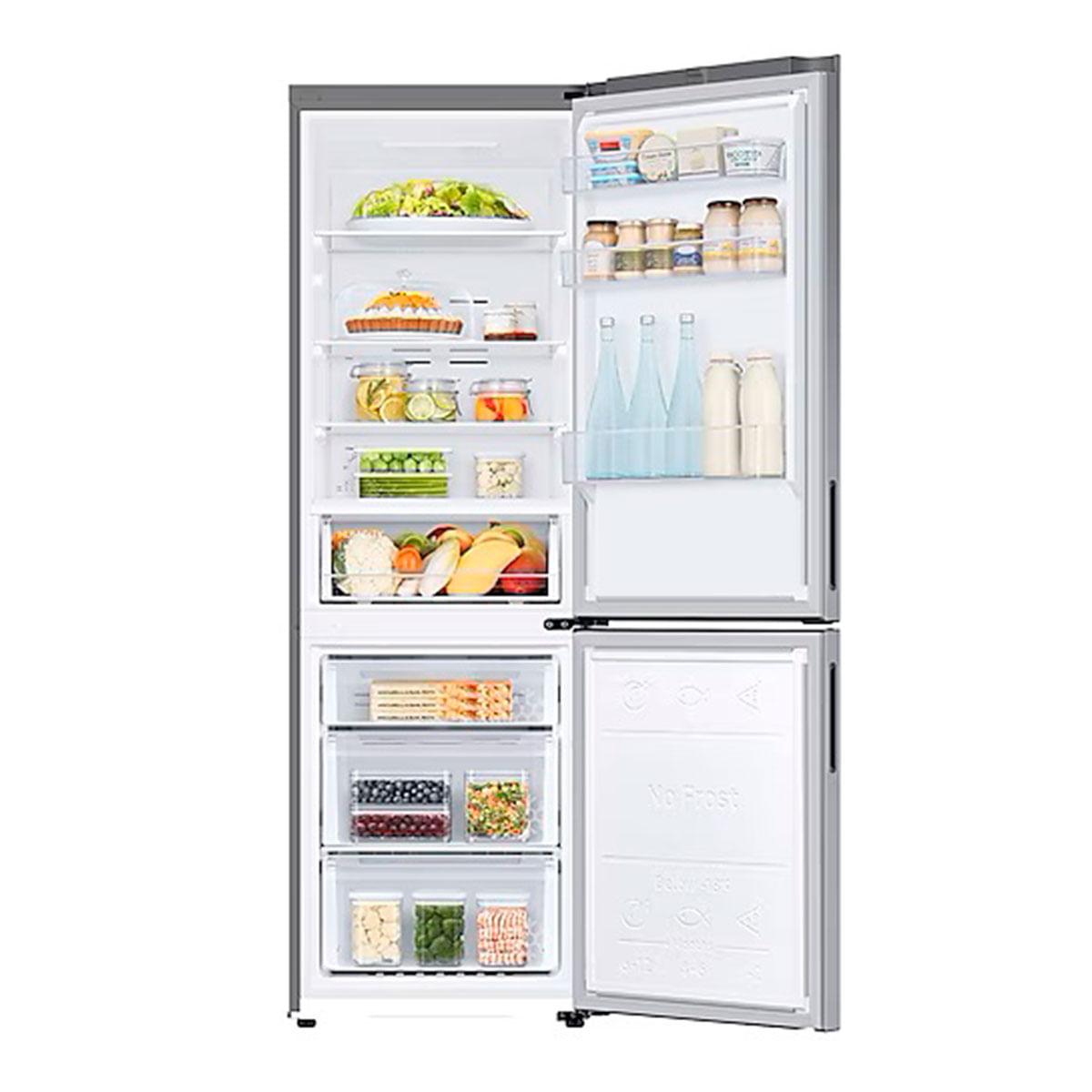 Frigorífico combi Samsung RB33B612ESA/EF No Frost 344L E inox 185,3 cm abierto