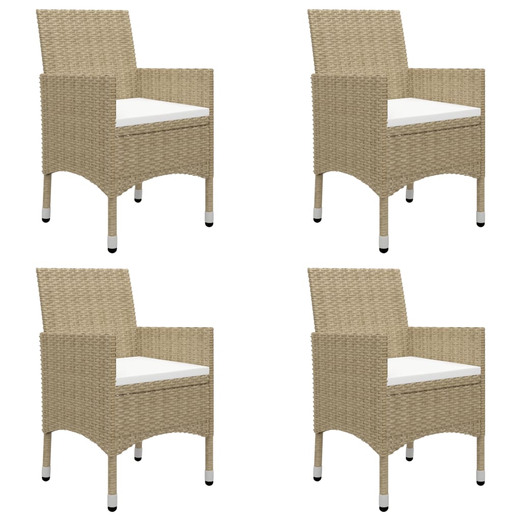 Conjunto de jardín 1 mesa+4 sillones con cojines beige detalle 4