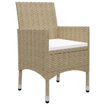 Conjunto de jardín 1 mesa+4 sillones con cojines beige detalle 5