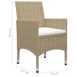 Conjunto de jardín 1 mesa+4 sillones con cojines beige detalle 7