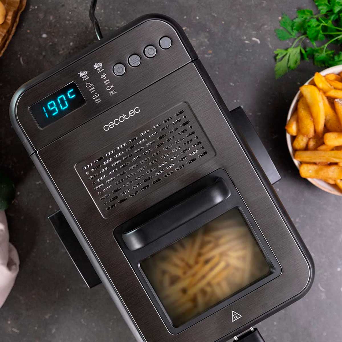Cecotec Cleanfry Luxury 3000 Dark 3.2 litre olio friggitrice. 2400 W, waterproof red, 5 pieces, OilClean filter, 04313 Cecotec Cleanfry Luxury 3000 Dark 3.2 litre olio friggitrice. 2400 W, waterproof red, 5 pieces, OilClean filter, 04313