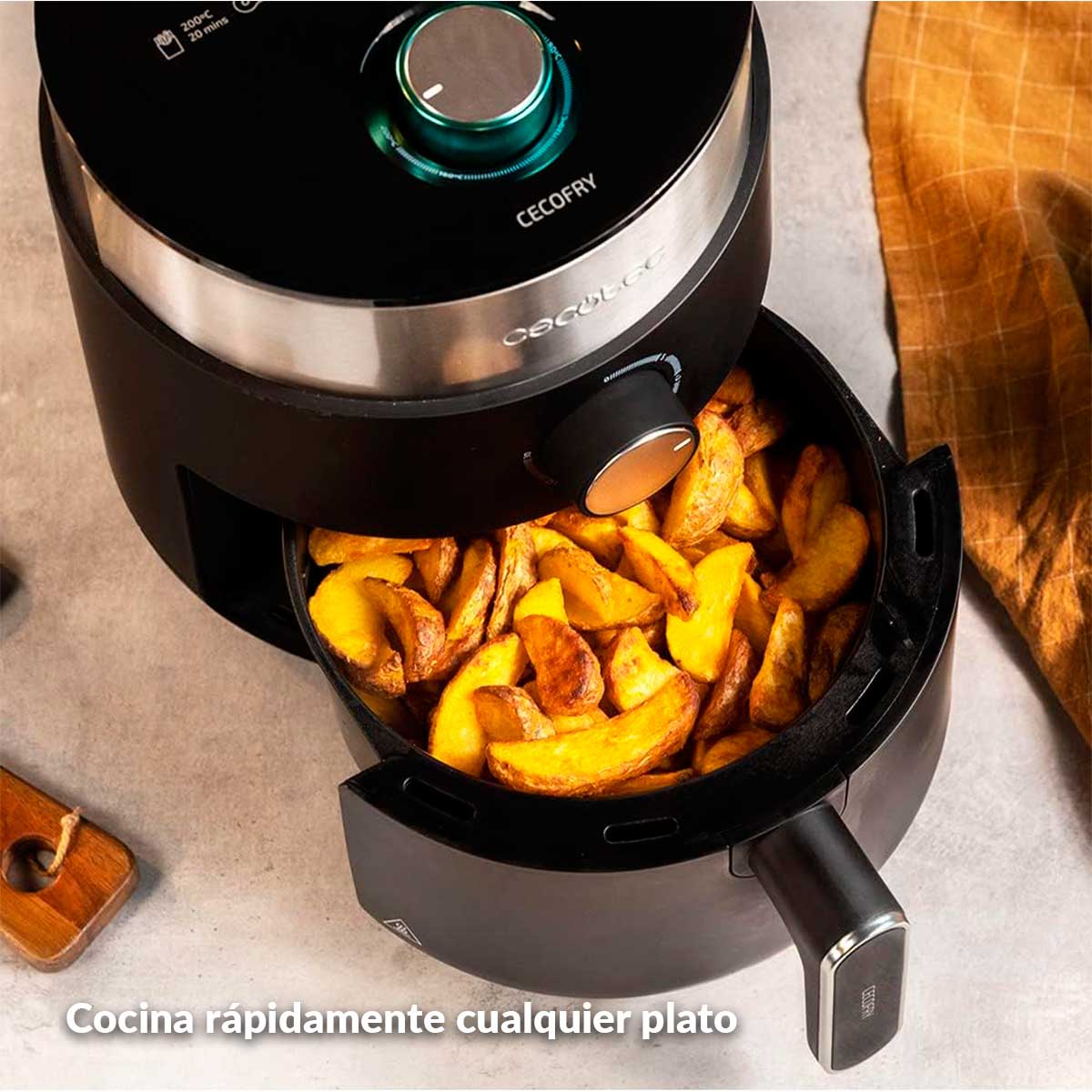 Freidora de aire Cecotec Cecofry Essential Rapid Dark 1200W 2,5L negro detalle 3