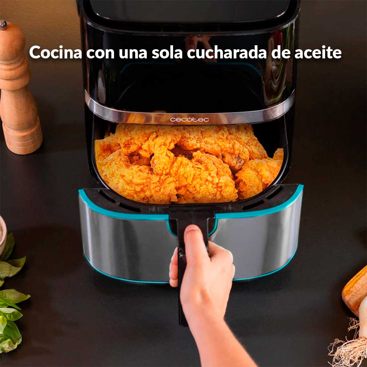 Freidora de aire Cecotec Cecofry Full Inox 5500 Pro 1700 5,5L inox detalle cubeta
