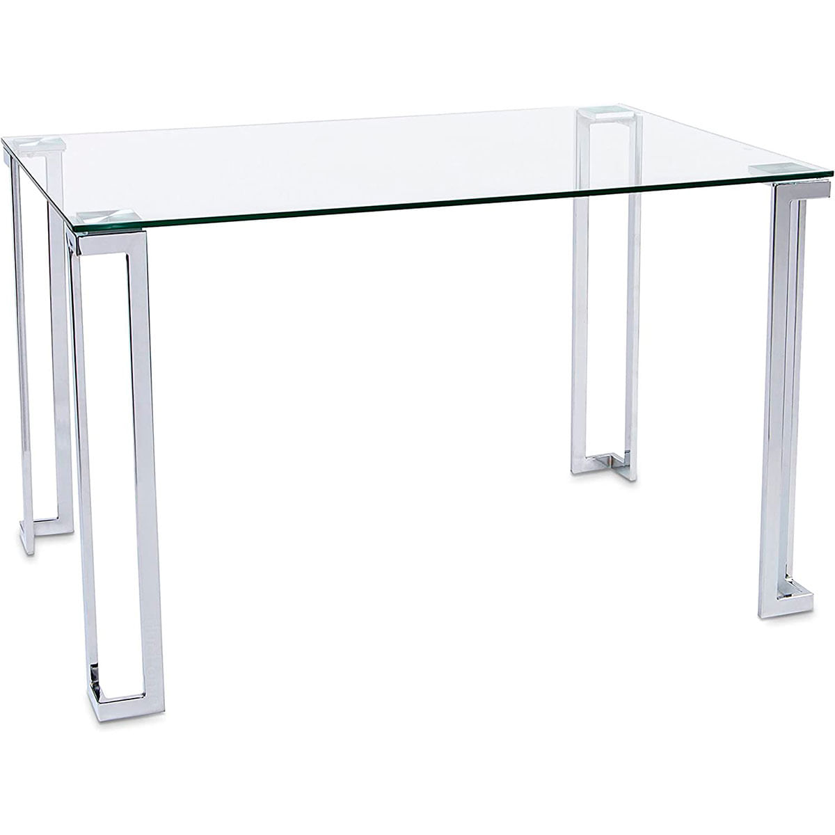 Mesa de comedor Dalí tapa de cristal templado 75x120x80 cm detalle lateral