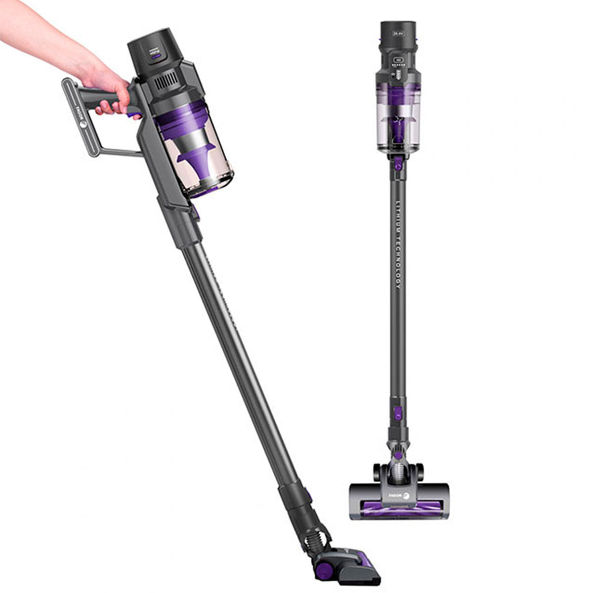 Aspirador vertical Fagor Ares FG2721 2 en 1 220W 600ml negro/morado posicion escoba
