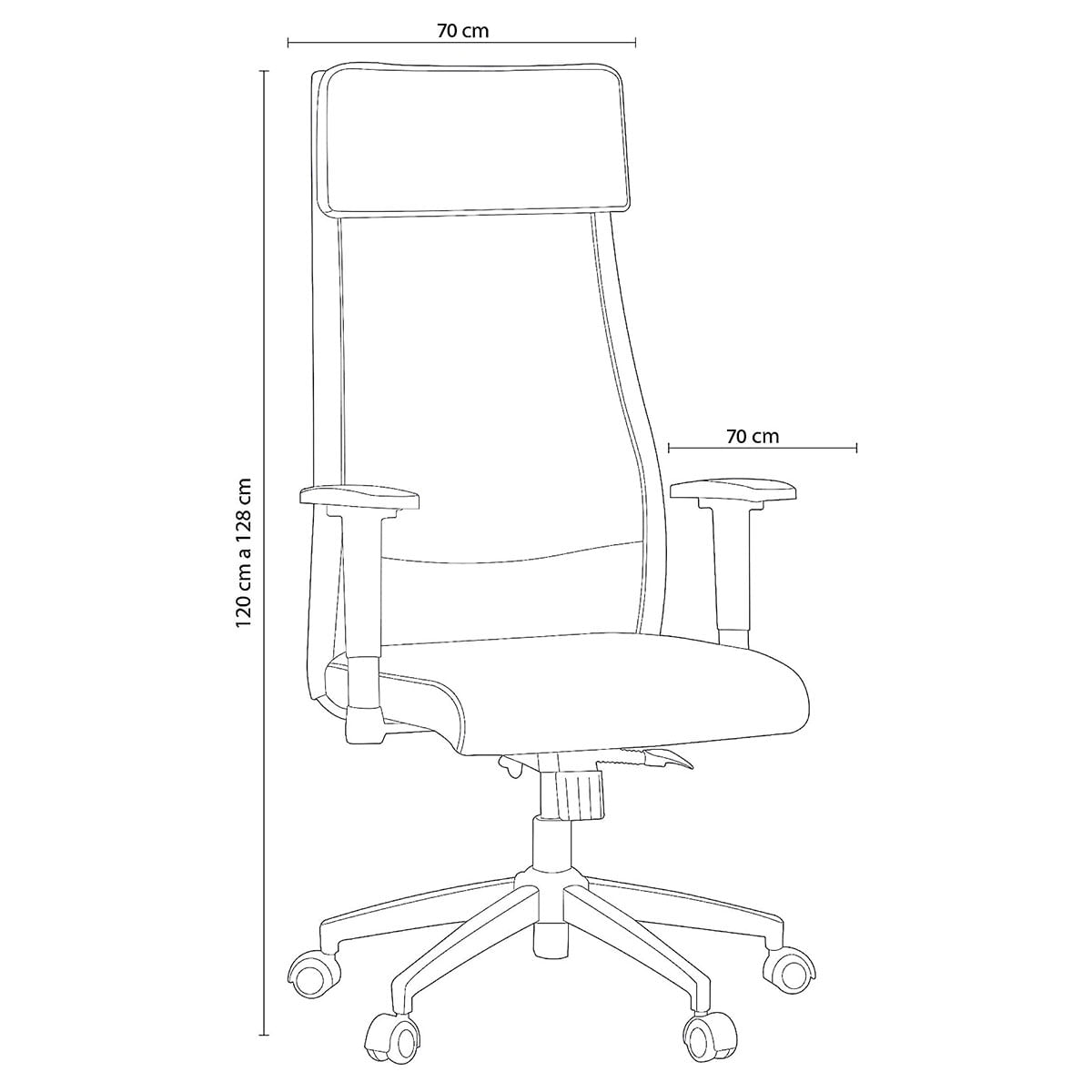 Sillon-giratorio-Airflow-reclinable-con-cojin-y-altura-regulable-negro-medidas