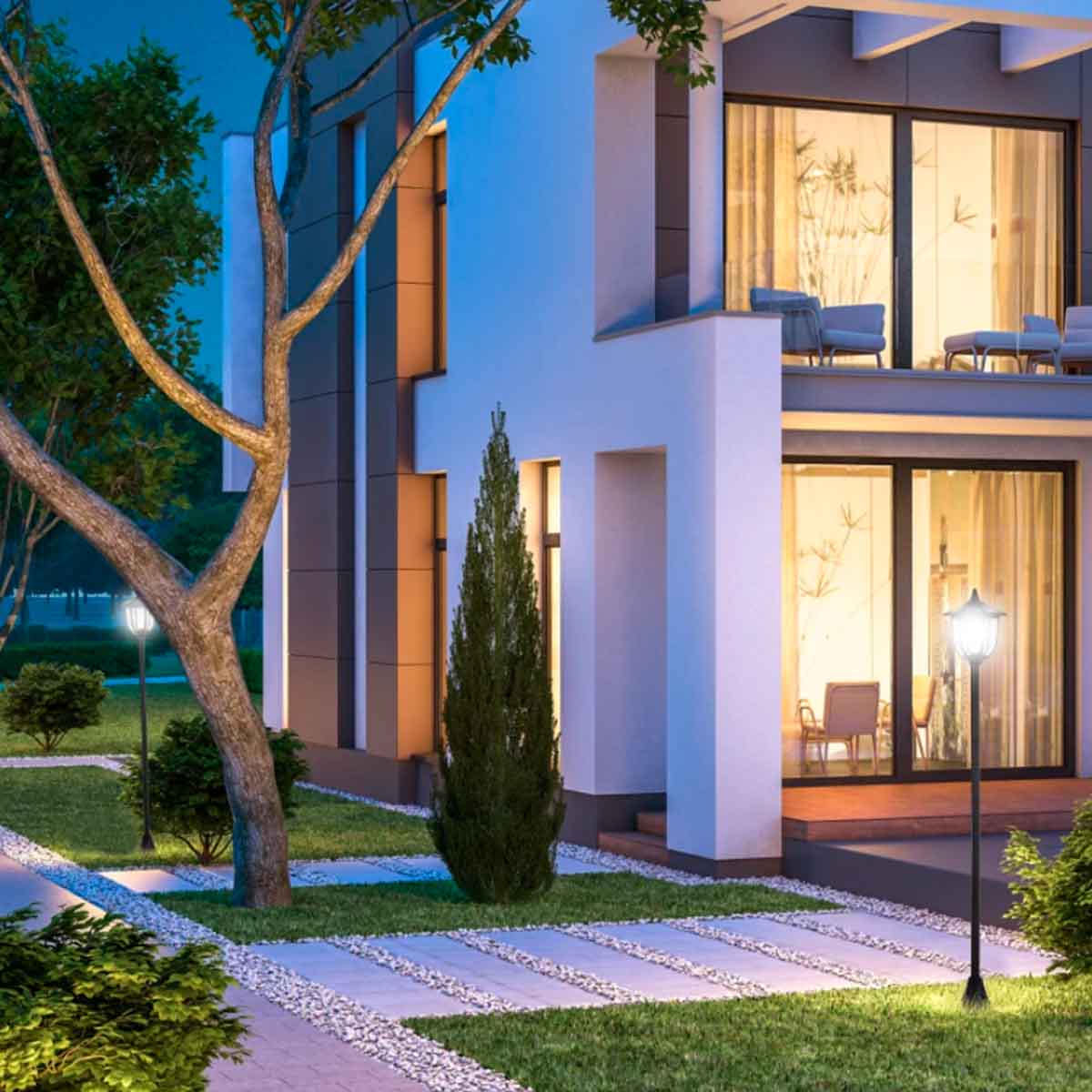 pack-2-farolas-de-exterior-ambientada