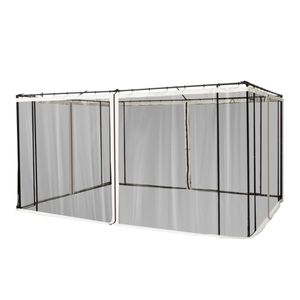 4 paneles laterales Outsunny para carpa con mosquitera negro 207x352 cm
