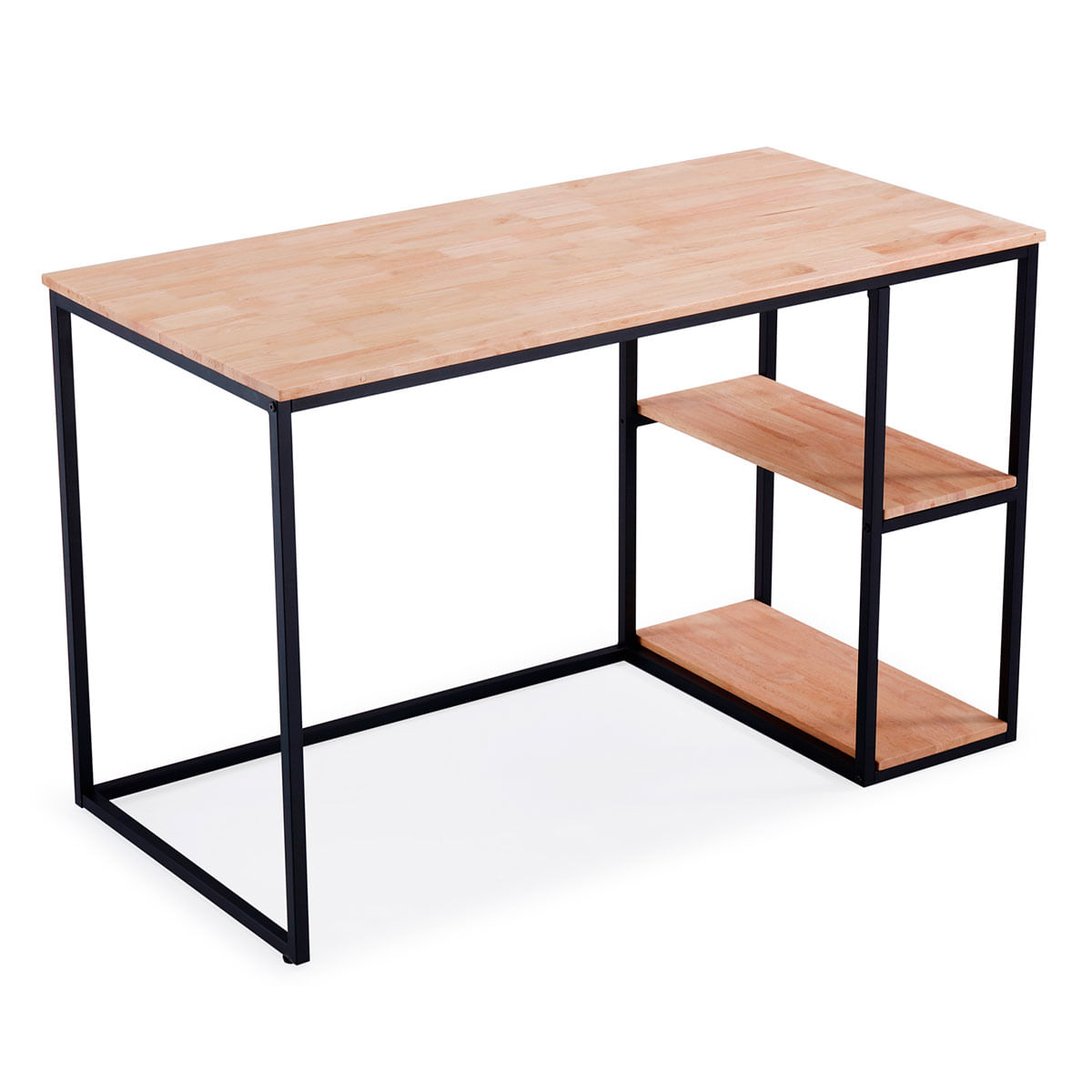 Escritorio Jack 1 repisa+2 cajones roble Nordish/negro 75x120x60 cm lateral