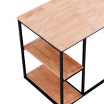 Escritorio Jack 1 repisa+2 cajones roble Nordish/negro 75x120x60 cm detalle estantes