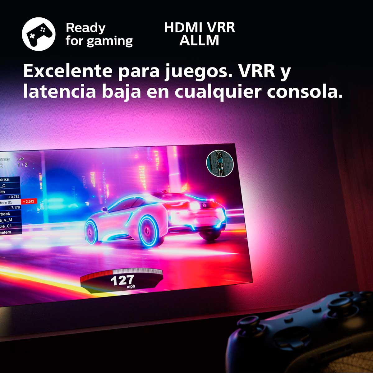 Televisor Smart TV Philips 50PUS8118/12 50'' 4K UHD Ambilight F negro características 4