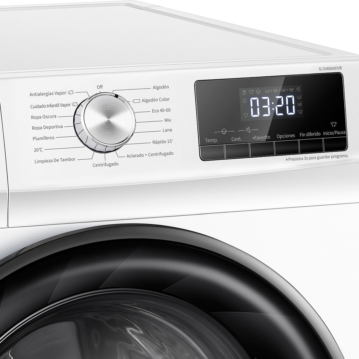 Lavadora Svan SL10400AIDVB 10kg 1400 rpm A blanco 84,5 cm detalle panel