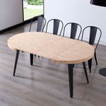 Mesa-de-comedor-Berg-extensible-forma-redonda-roble-Nordish-negro-ambientada-extendida