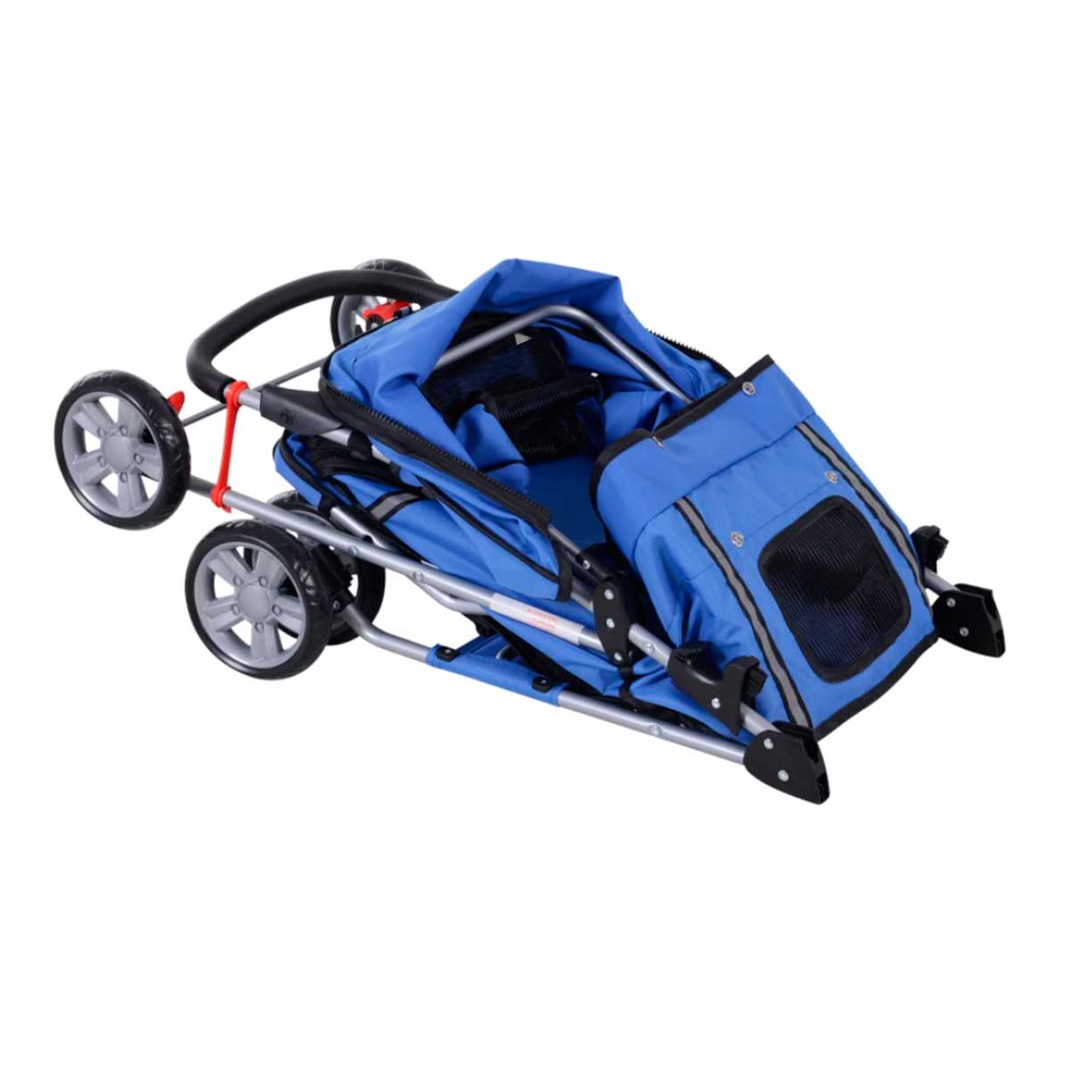 carrito-para-mascotas-azul-plegable-frente