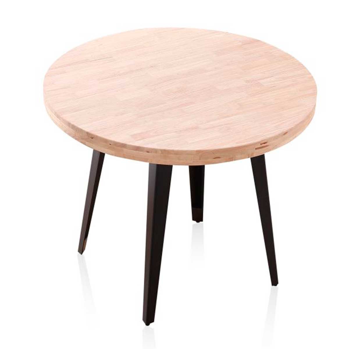 Mesa-de-comedor-Berg-forma-redonda-roble-Nordish-negro-76xØ100-cm-vista-cenital